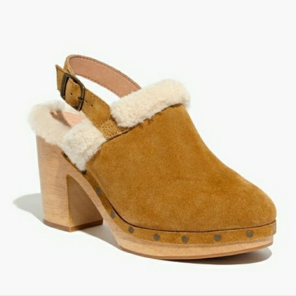 Madewell Shoes - Madewell Lesley Shearling Slingback Clogs Size 8